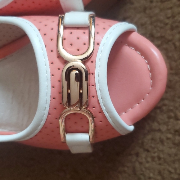 KAYLEEN ladies platform wedge heels pink/white - Picture 4 of 4